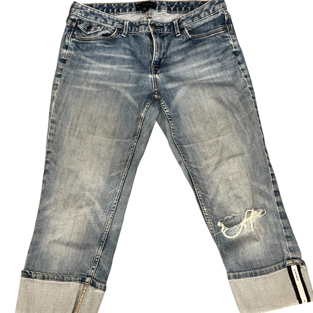 Banana Republic Cuffed Capri Jeans Size 10 Distressed Crop Denim
